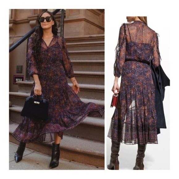Veronica Beard Sabina Vintage Print Midi Dress - Picture 1 of 10